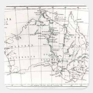 Sticker Carré Carte de croquis de l'Australie