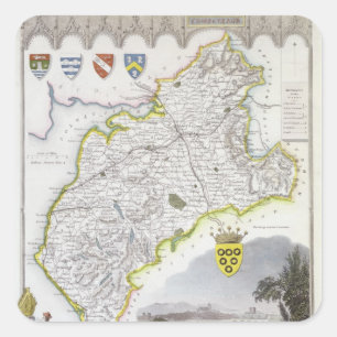 Sticker Carré Carte de Cumberland, du 'anglais de Moule