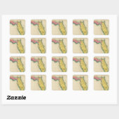Sticker Carré Carte De Floride (Feuille)