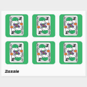 Sticker Carré Carte de jeu Chibi Joker (Feuille)