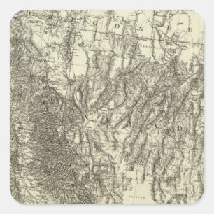 Sticker Carré Carte de la Californie et du Nevada