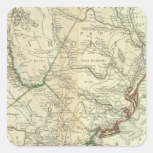 Sticker Carré Carte De La Caroline Du Nord Et De La Caroline Du 