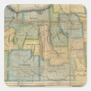 Sticker Carré Carte de la partie occidentale de l'État de New Yo