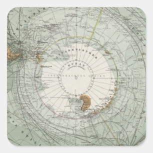 Sticker Carré Carte de la région du Polar du Sud