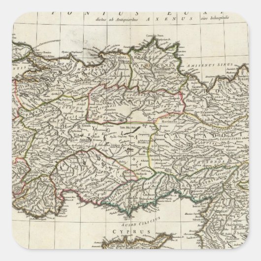 Sticker Carré Carte de la Turquie (Devant)