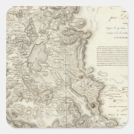 Sticker Carré Carte de la ville de Mexico (Devant)