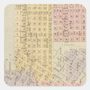 Sticker Carré Carte de la ville de Saint-Pierre, Minnesota