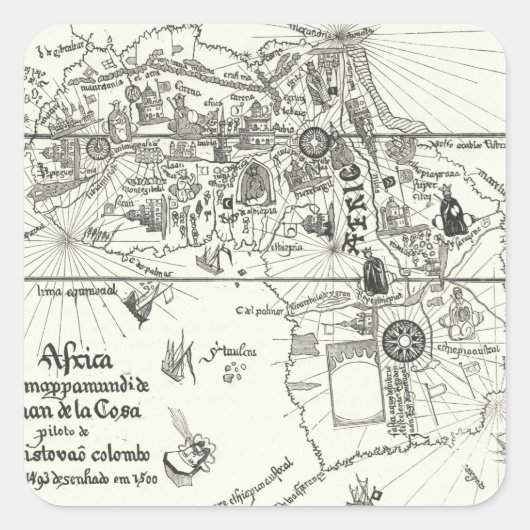 Sticker Carré Carte de l'Afrique | 1500 (Devant)