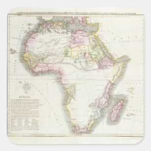 Sticker Carré Carte de l'Afrique, 1821
