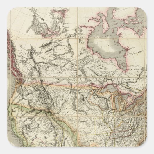 Sticker Carré Carte de l'Amérique du Nord 4 (Devant)