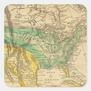 Sticker Carré Carte de l'Amérique du Nord par Worcester