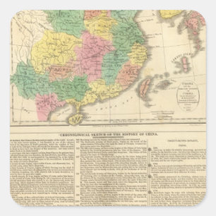 Sticker Carré Carte de l'Atlas chinois et japonais