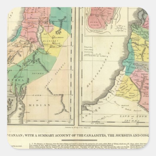 Sticker Carré Carte de l'Atlas du Canada - Israël (Devant)