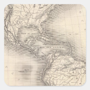 Sticker Carré Carte de l'Empire espagnol dans les Amériques