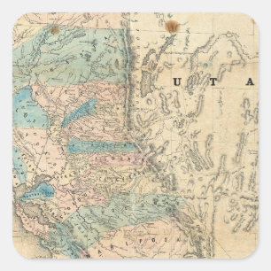 Sticker Carré Carte de l'État de Californie