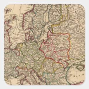 Sticker Carré Carte de l'Europe