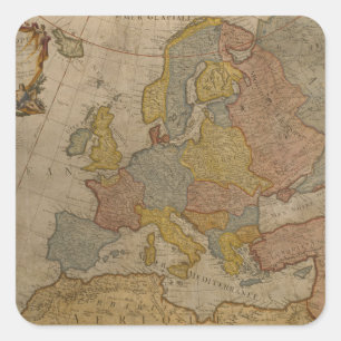 Sticker Carré Carte de l'Europe 1700