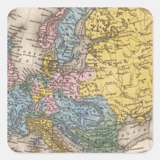 Sticker Carré Carte de l'Europe 4 (Devant)