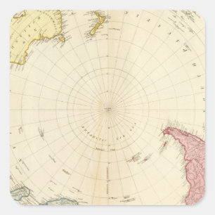 Sticker Carré Carte de l'hémisphère Sud