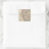 Sticker Carré Carte de l'Illinois par Mitchell (Sac)