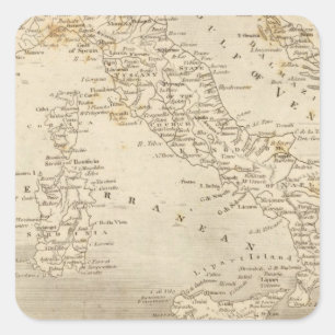 Sticker Carré Carte de l'Italie par Arrowsmith