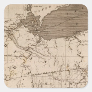 Sticker Carré Carte de l'Ohio par Arrowsmith