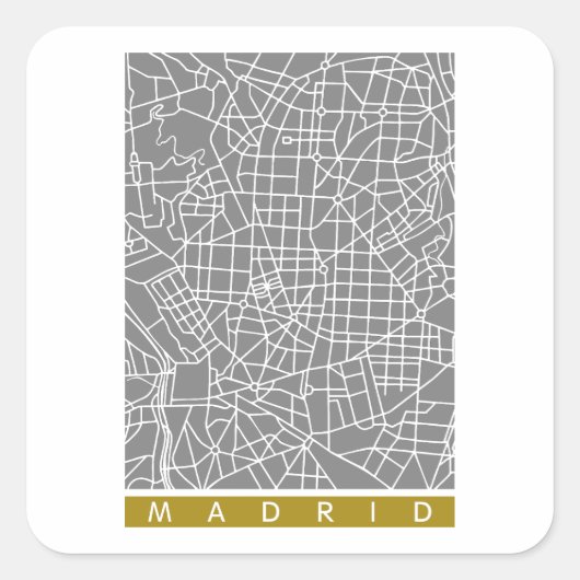 Sticker Carré Carte de Madrid (Devant)