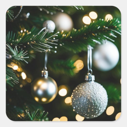 Sticker Carré Carte de Noël et fin d'année (Devant)