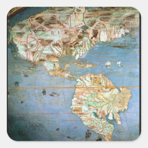 Sticker Carré Carte de nord et de l'Amérique du Sud