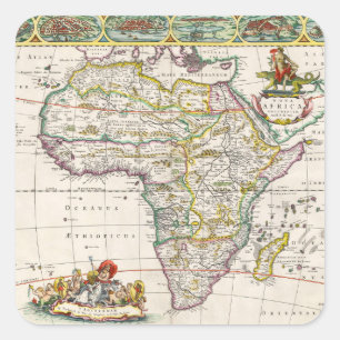 Sticker Carré Carte de nova Afrique de l'Afrique  