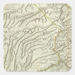 Sticker Carré Carte De Pennsylvanie 2