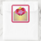 STICKER CARRÉ CARTE DE RÉALISATION "HEUREUSE SAINTE-VALENTIN" (Sac)