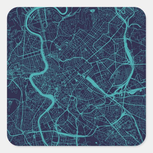 Sticker Carré Carte de Rome (Devant)