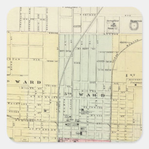 Sticker Carré Carte de Springfield City