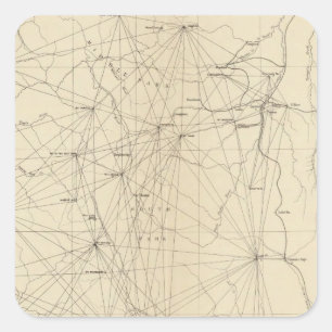 Sticker Carré Carte de triangulation du Colorado