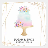 Sticker Carré Carte de visite de boulangerie de gâteaux personna (Devant)