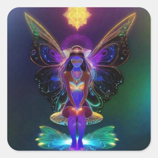 Sticker Carré Carte de visite Peacepixy (Devant)