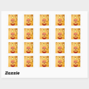 Sticker Carré Carte de voeux Diwali - Festival des Voeux