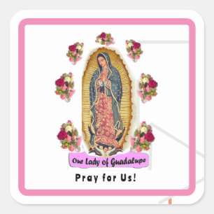 Sticker Carré Carte de voeux pliée Notre-Dame de Guadalupe