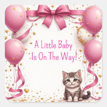 Carte de vœux pour Baby Shower de chaton 🍼
