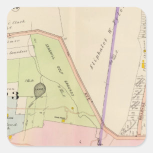 Sticker Carré Carte de Yonkers New York Atlas