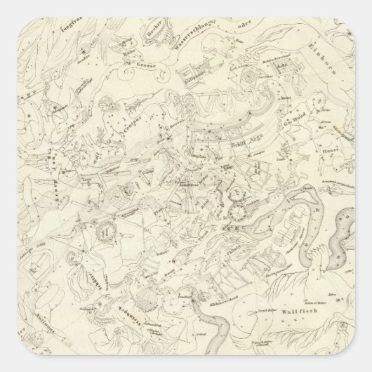 Sticker Carré Carte des constellations 2 (Devant)