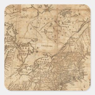 Sticker Carré Carte des États du Nord et du Moyen-États 2