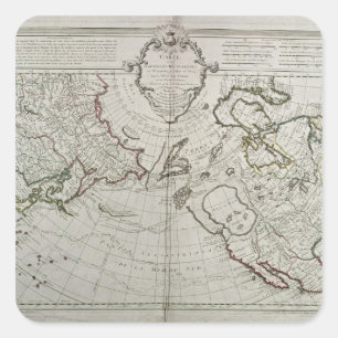 Sticker Carré Carte des nouvelles découvertes