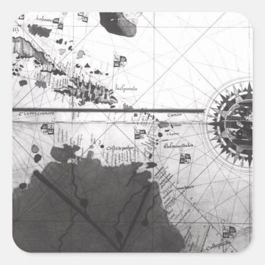 Sticker Carré Carte des pays (Devant)