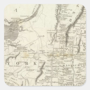 Sticker Carré Carte des provinces des Etats-Unis