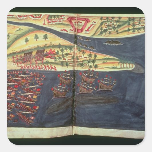 Sticker Carré Carte d'exploration de Surat (Devant)