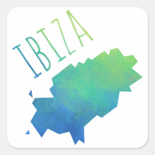 Sticker Carré Carte d'Ibiza
