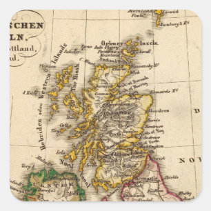 Sticker Carré Carte d'îles britanniques