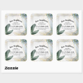 Sticker Carré Carte d'introduction personnalisée pour un nouveau (Feuille)